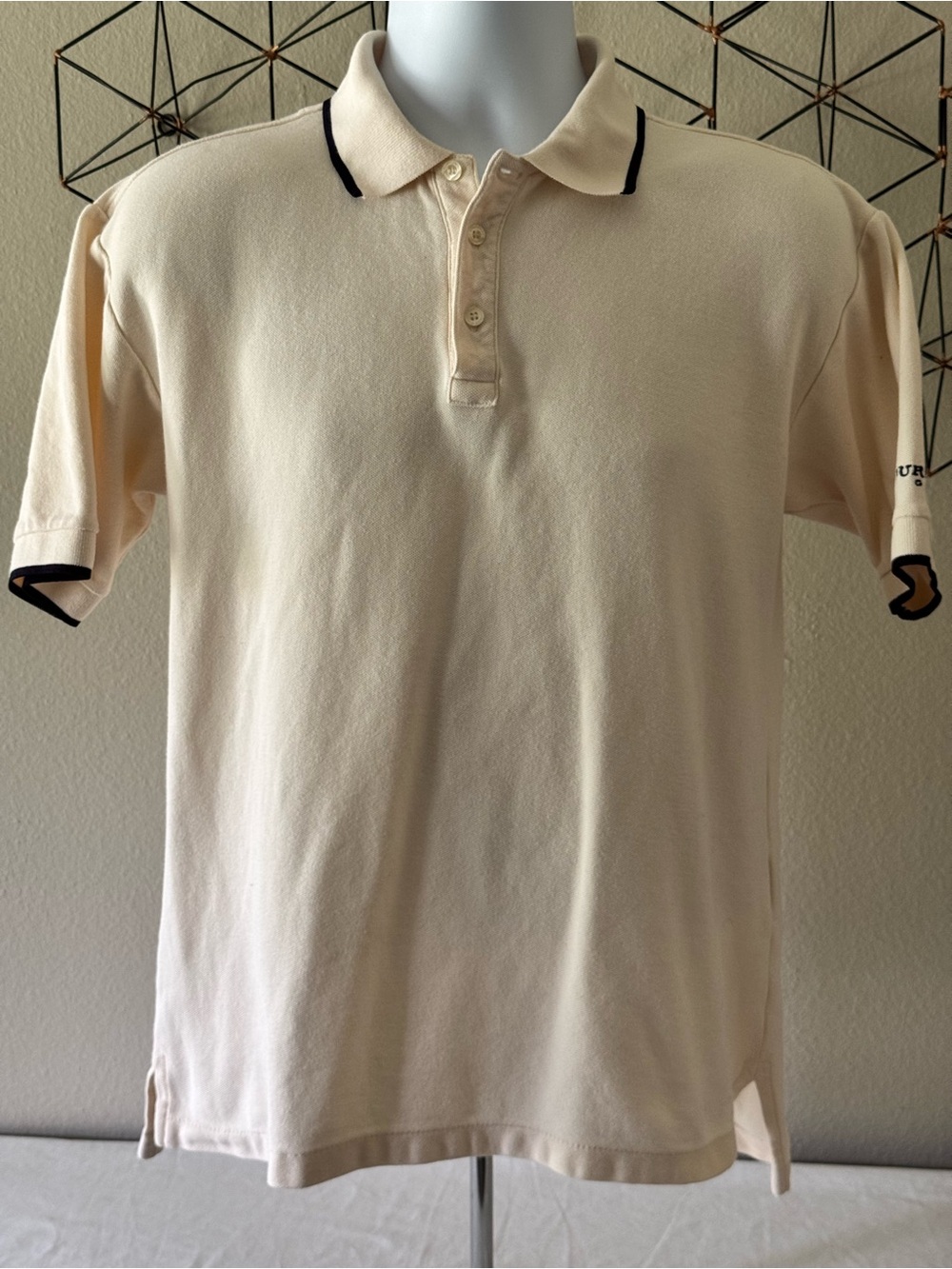BURBERRY Golf 100% Cotton Polo Shirt - Cream color 
Men’s Small